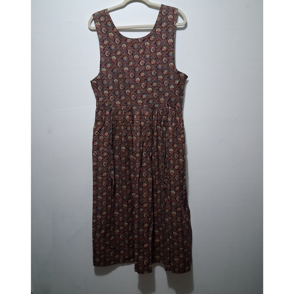 Vera Bradley Designs Vintage Floral Paisley Midi Jumper Dress Women's M